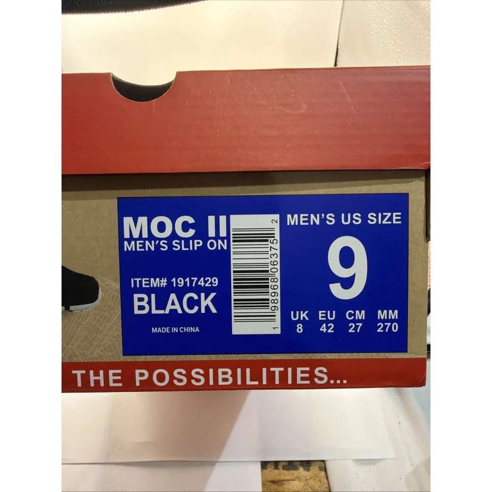 New Gerry Mens MOC II Black Slip On Shoes Hands Free Size 9‎ W/Box